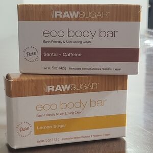 ×2 Raw Sugar Eco Body Bar Santal Caffeine, and Lemon Sugar 5 oz Each Pack of 2